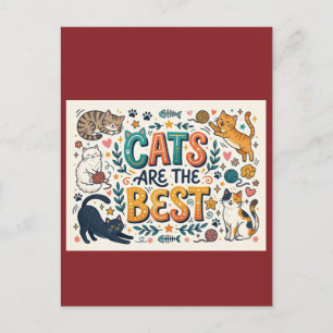 Katzen sind die Besten Postkarte