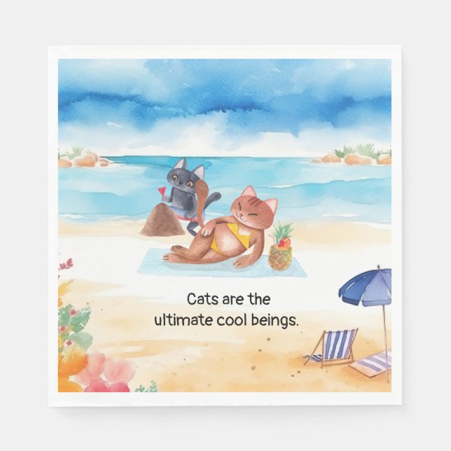 Katzen sind die ultimativen coolen Wesen Serviette (Vorderseite)
