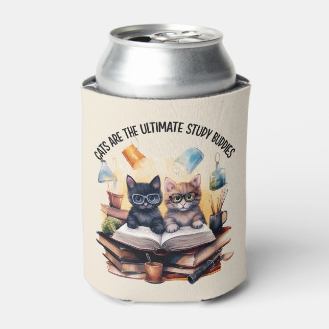 Katzen sind die ultimativen Lernbuddies Dosenkühler (Kanne Vorderseite)