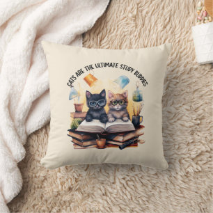 Katzen sind die ultimativen Lernbuddies Kissen