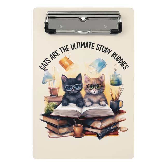 Katzen sind die ultimativen Lernbuddies Mini Klemmbrett (Vorderseite)