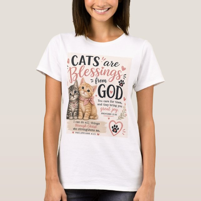 Katzen sind ein Segen.... T-Shirt (Vorderseite)