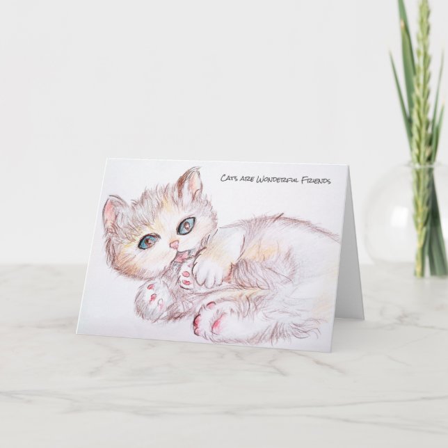 Katzen sind ein wunderbares Freundschaftsgedicht Karte (Vorderseite)