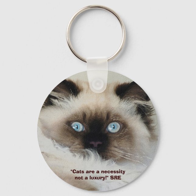 "KATZEN SIND EINE NOTWENDIGKEIT..." Schlüsselkette Schlüsselanhänger (Vorderseite)