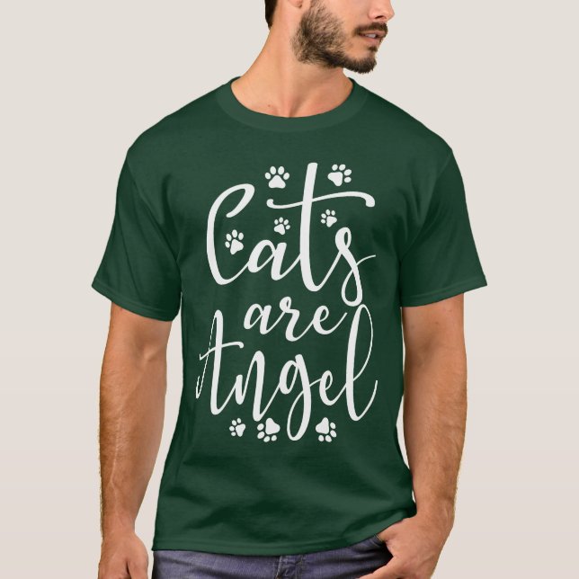 Katzen sind Engelgeschenk T-Shirt (Vorderseite)