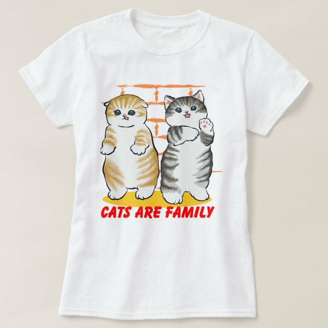 Katzen sind Familie T-Shirt (Design vorne)