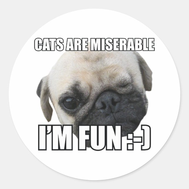 KATZEN SIND FEHLERBAR, ICH FREUE MICH :-) MEME RUNDER AUFKLEBER (Vorderseite)