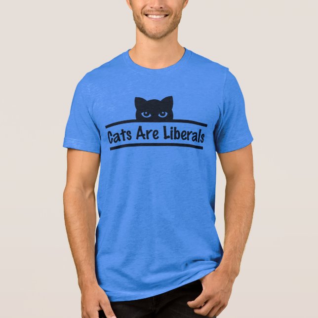 Katzen sind Liberale Tri-Blend Shirt (Vorderseite)