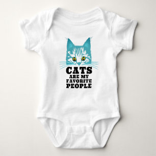 Katzen sind mein Lieblingszitat mit türkiser Katze Baby Strampler
