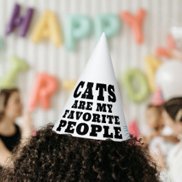 Katzen sind mein liebstes Zitat Türkis Stencil. Partyhütchen