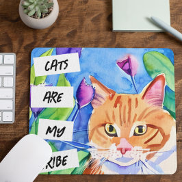 Katzen sind mein Stamm | Orangefarbene Katzen und Mousepad
