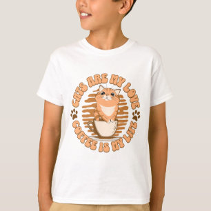 Katzen sind meine Liebe und Kaffee ist mein Leben T-Shirt
