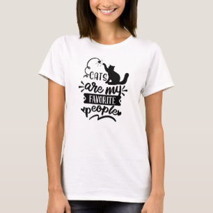 Katzen sind meine Lieblingsmenschen, die schwarze  T-Shirt