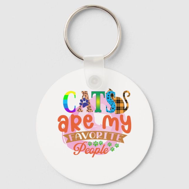 Katzen sind meine Lieblingsmenschen Schlüsselanhänger (Vorderseite)