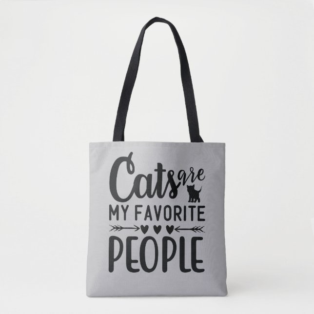 Katzen sind meine Lieblingsmenschen Tasche (Vorderseite)