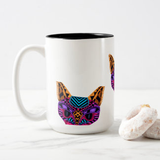 Katzen sind pure Glückseligkeit Zweifarbige Tasse