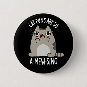 Katzen sind so A-Mäuse Tier Pun Dark BG Button