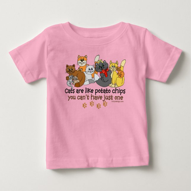 Katzen sind wie Kartoffelchips Baby T-shirt (Vorderseite)