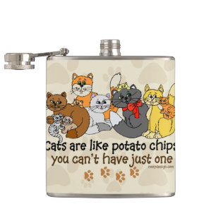 Katzen sind wie Kartoffelchips Flachmann