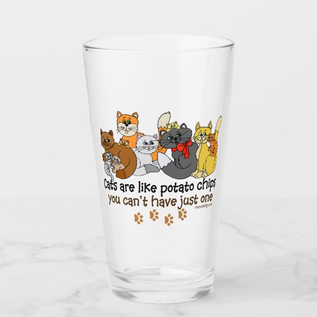 Katzen sind wie Kartoffelchips Glas (Vorderseite)