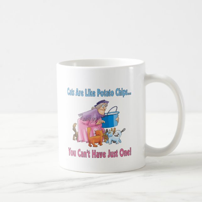 Katzen sind wie Kartoffelchips Kaffeetasse (Rechts)