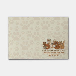 Katzen sind wie Kartoffelchips Sprichwort Post-it Klebezettel