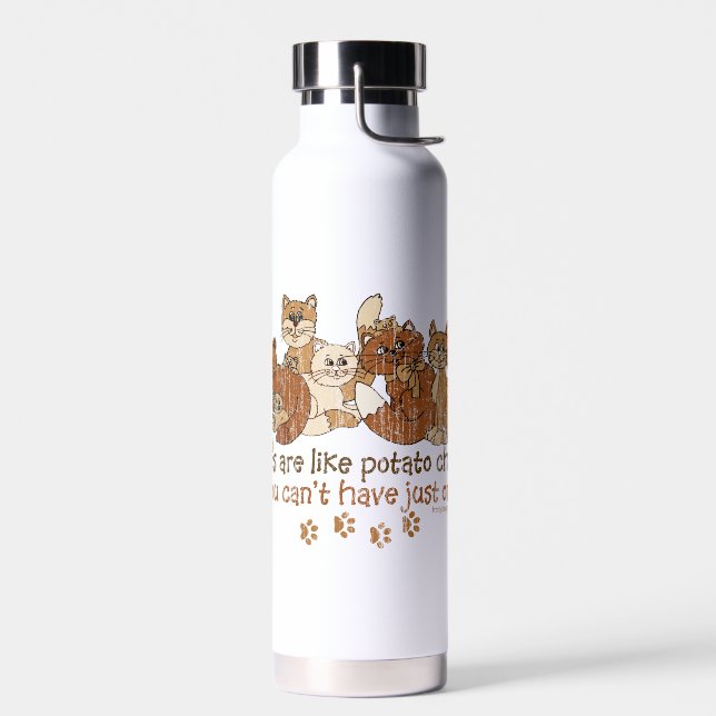 Katzen sind wie Kartoffelchips Trinkflasche (Links)