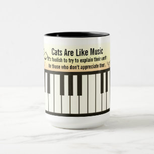 Katzen sind wie Musik - Klaviertastatur Notenlinie Tasse