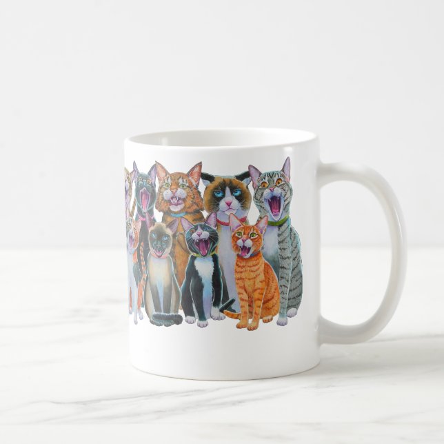 Katzen singen, Katzen herumschleppen um die Tasse (Rechts)