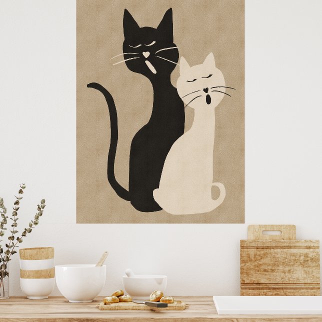 Katzen singen poster (Küche)