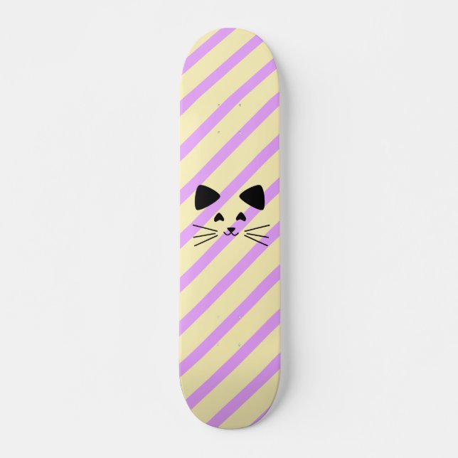 Katzen-Skateboard für Mädchen rosa Skateboard (Vorne)