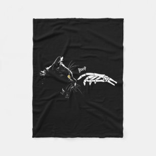 Katzen Skelett Hand Boop Halloween Niedliches Katz Fleecedecke