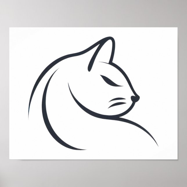 Katzen-Sketch Klein Poster (Vorne)