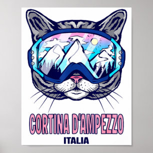 Katzen-Skibrille Bergpanorama Cortina Poster