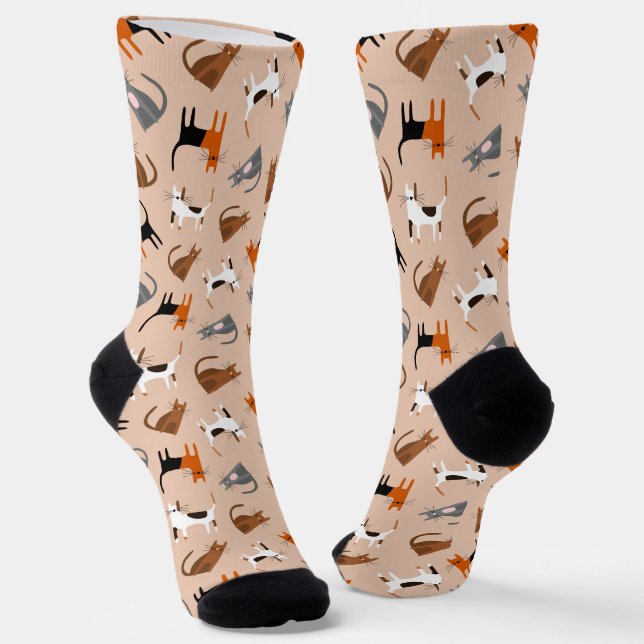 Katzen Socken (Gewinkelt)