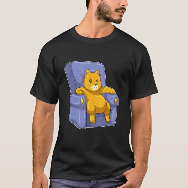 Katzen-Sofa T-Shirt (Vorderseite)