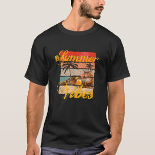 Katzen Sommermotiv Bengalische Katze Vintag / Retr T-Shirt