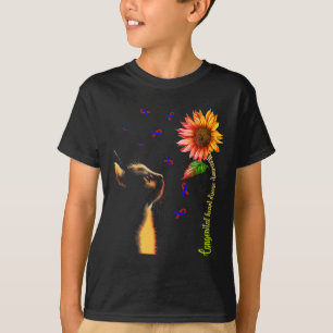 Katzen-Sonnenblume Angeborenes Herzkrankheitsbewus T-Shirt