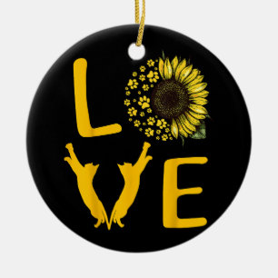 Katzen-Sonnenblumen-Geschenke für Katzenliebhaber, Keramik Ornament