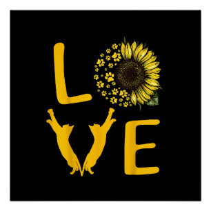 Katzen-Sonnenblumen-Geschenke für Katzenliebhaber, Poster