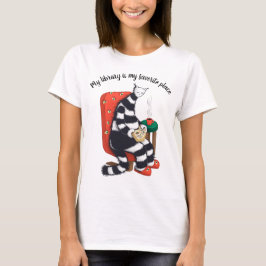 Katzen-Spaß-Bibliothek lesen T-Shirt