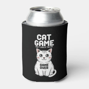 Katzen Spiel Schau Dir Nicht Über Die Katze Lustig Dosenkühler