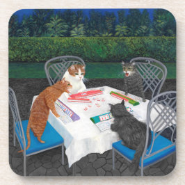 Katzen spielen Mahjong Untersetzer