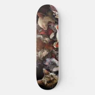Katzen spielen Poker Skateboard
