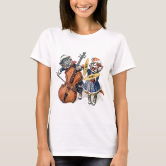 Katzen spielen Weihnachtsmusik im Schnee T-Shirt