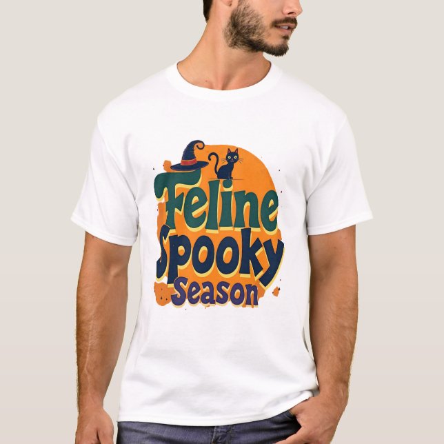 Katzen-Spooky-Saison T-Shirt (Vorderseite)