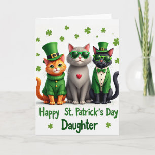 Katzen St. Patricks Tag Tochter Karte