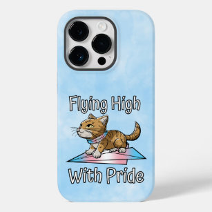 Katzen stehen auf Papier-Flugzeug in den Farben fü Case-Mate iPhone 14 Pro Hülle