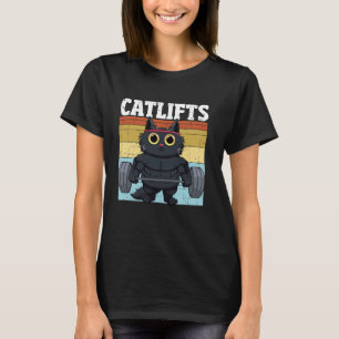 Katzen stemmen Gewichtheben Fitnessstudio Workout T-Shirt