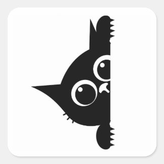 Katzen-Sticker 'Peekaboo' Quadratischer Aufkleber